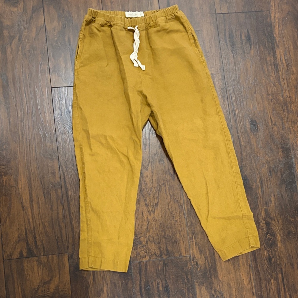 notPERFECTLINEN Mustard Cropped Pants